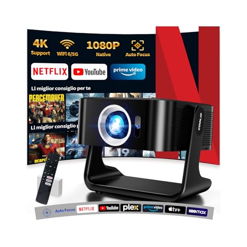【Proiettore 4k Con Licenza Netflix】Proiettore HD 1080P Con WiFi 6