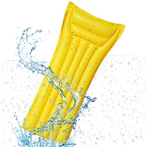 CYSJ Tumbona Inflable para Piscina Hamacas Inflables Cama Inflable Fila Cama Flotante Plegable Juguetes acuticos para Piscinas Agua Hamaca for Adultos - Amarillo
