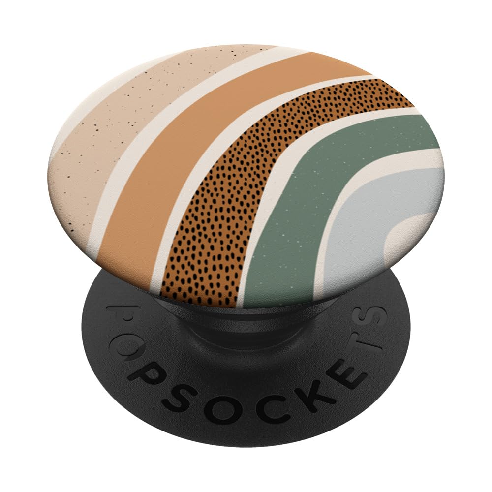 Boho Burnt Orange Half Rainbow With Dotted Pattern Arches PopSockets Adhesive PopGrip