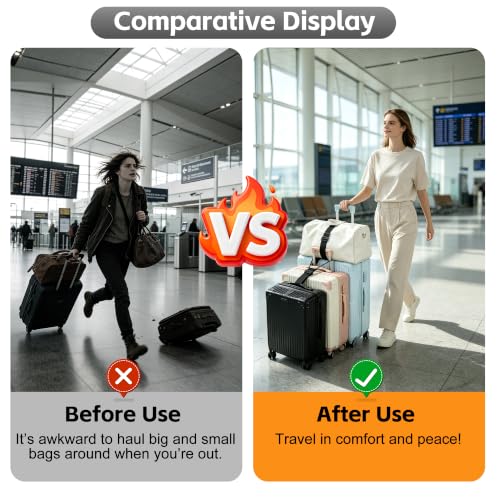 Luggage Straps for Suitcases, 2pc Luggage Strap and one Luggage Tags(Black) - image 4