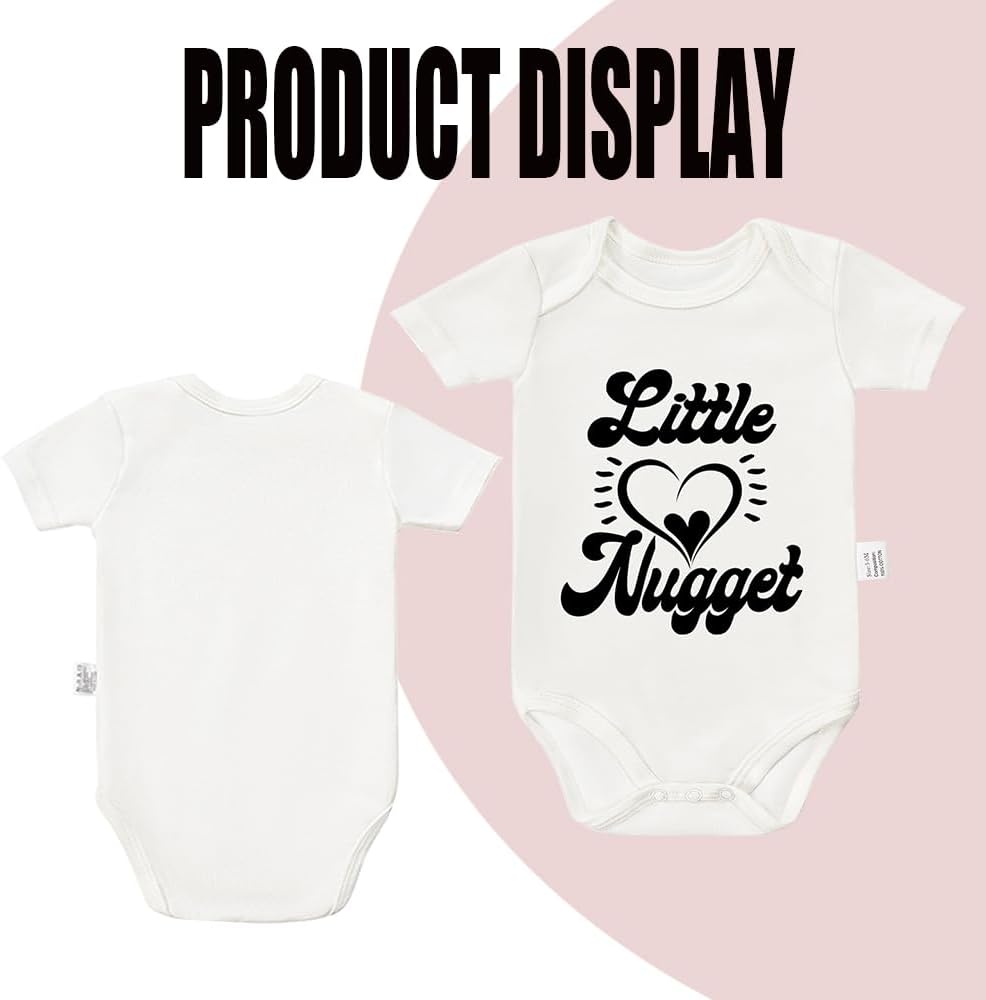 Little Nugget Bodysuit, Infant Newborn Cotton Love Romper Short Sleeve Jumpsuit Outfits 0-24 Months - Image 2