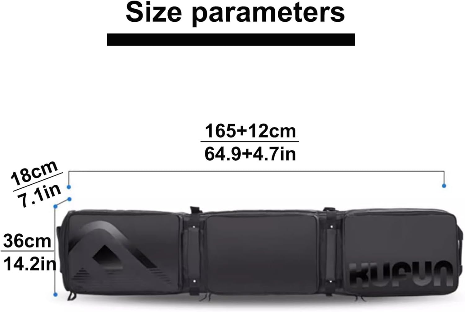 Rolling Expandable Snowboard Ski Bag Roller Snowboard Bag with Wheels Fits 2 Boards Or 2 Sets Padded 3 Outside Bags for Air Travel