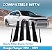 6PCS Center Pillar Sticker for The Car Window Trim Bright Black Compatible with Dodge Charger 2011-2021