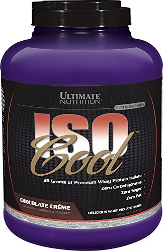 Ultimate Nutrition ISO Cool Whey Isolate Protein Powder - Keto-Friendly - Sugar, Carb and Fat-Free - 23 Grams of Protein Per Serving, Chocolate, 5 Pounds