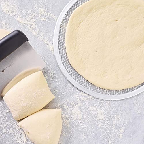 FMprofessional Pizza-Screen, Pizzablech mit Gitterstruktur, Unterlage für Tiefkühlpizza (Farbe: Silber), Menge: 1 Stück
