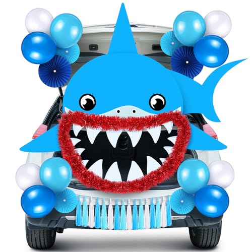 WinnerWhy 33 Pcs Shark Trunk or Treat Kit Blue Car Decor by WinnerWhy - Used condition - US$16.25
