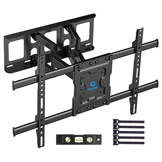 Full Motion TV Wall Mount Bracket Dual Articulating Arms Swivels Tilts Rotation for Most 37-70 Inch LED, LCD, OLED Flat Curved TVs, Holds up to 132lbs, Max VESA 600x400mm by Pipishell