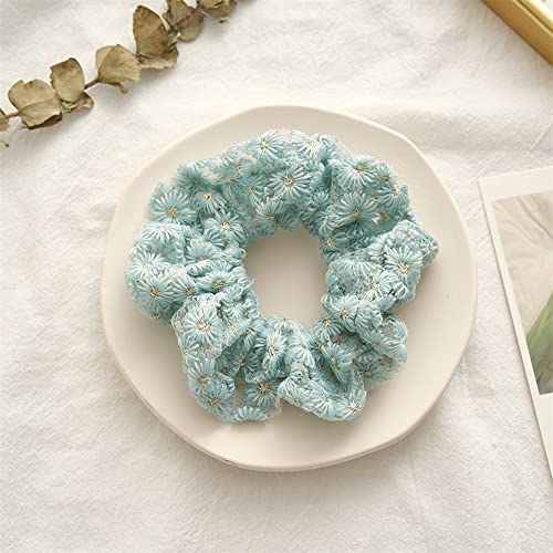 5 Pack Cotton Flower Hair Scrunchies, Lace Floral Hair Ties Hollow Floral Hair Bands Scrunchies Ponytail Holders Floral Headbands Accessories For Women Girls #TOP4