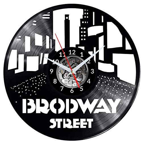 Horloge Rétro Broadway Street - Édition Fait Main en Vinyle W0281