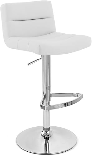 Miniatura 9 de Zuri Muebles enrejado base cuadrada altura ajustable giratorio taburete de bar sin brazos - gris