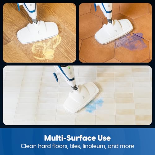Image of Vacmaster SMF1501 2-in-1 Steam Mop for Floor Cleaning with Detachable Handheld Steamer, Quick-Heating & Lightweight for Hard Floors, Carpets, Tiles and Upholstery