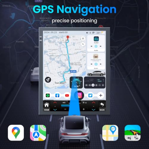 Image of [8Core 4GB+64GB] Car Radio for Cadillac ATS XTS SRX CTS 2013-2018 | 9.7''HD Touch Screen Stereo with Carplay Android Auto 5GWiFi GPS Navigation Bluetooth AM FM DSP RDS SWC 1080P Backup Camera