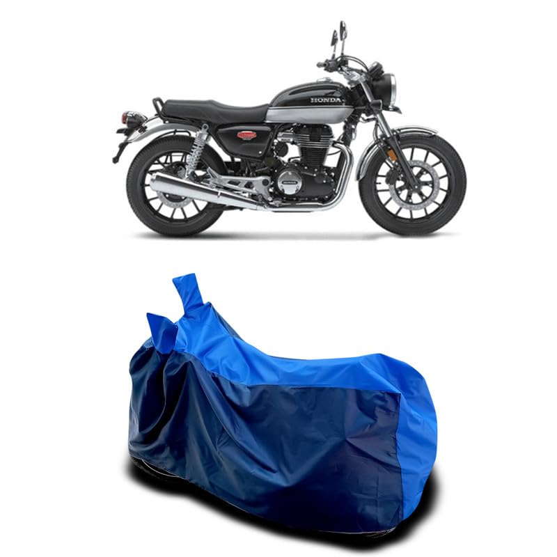 Image of DUFFEL-Two Wheeler Bike Body Cover Compatible for Hness Cb350 Heat Protectio /UV-Rays /Birds Dropping /DustProof /Waterproof All Variants [Nevay Blue]