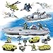 Zcpotizi Army Men Playset 78 PCS Military Toy Soldiers Set with 48 Army Men, Aircraft Carrier with Catapult, Vehicles, Fighter Jets & Battle Mat, Army Battlefield Play Set for Kids Ages 4-8