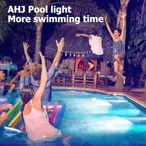 AHJ PAR56 Poolbeleuchtung Unterwasser, 36W LED RGB Flache Pool Beleuchtung, Pool Lichter Unterwasser IP68 Wasserdicht, Pool LED Licht mit Fernbedienung, Schwimmbadleuchten Poolscheinwerfer 12V AC/DC