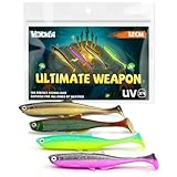 VEYCVLA Fishing Gummifische Zander barsch 12 cm 4 Stück Gummiköder Zander-Angeln-Softbait Angelköder,Gummi Fische Gummifisch Set Zander-Gummifisch Zander Köder