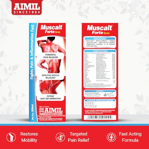 Image of AIMIL Muscalt 6orte Syrup (200ml) | Natural Herbal Tonic for Joint Comfort & Flexibility Support | Daily Wellness Liquid for Men and Women (Pack of 6)