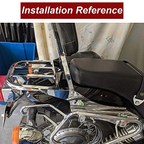 Dasen Chrome Detachable Rear Sissy Bar Backrest Sport Luggage Rack Compatible With Harley Sportster Iron 883 1200 Xl 48 Softail Heritage Dyna Fatboy Flstf Flsts Flst Flstc #TOP6