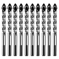 10 pezzi Punte da Trapano Set, 6mm professionali per gres porcellanato in ceramica, calcestruzzo, muro di mattoni, vetro, specchi, muratura in plastica e legno