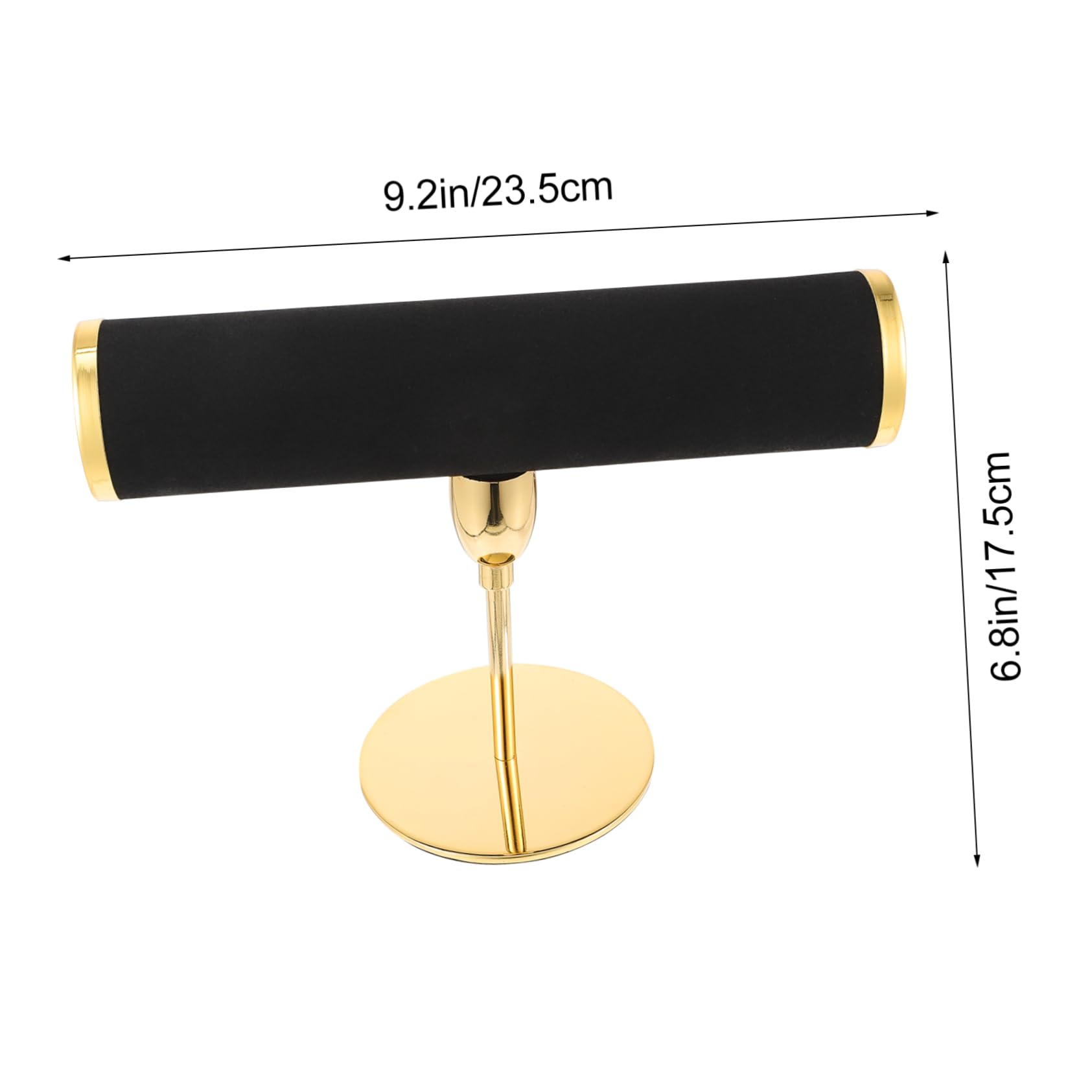 SHERCHPRY Espositore per Bracciali e Collane a Barra T in Microfibra e Metallo, Organizer per Orologi e Gioielli, Versione Oro per Arredamento Creativo