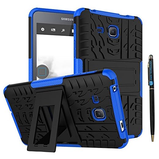 Tab A 7 Inch 2016 Release Tablet Case DWaybox 2in1 Combo Hybrid Armor Rugged Heavy Duty Hard Back Case Cover with Kickstand for Samsung Galaxy Tab A 7.0 2016 T280 T285 (Blue)