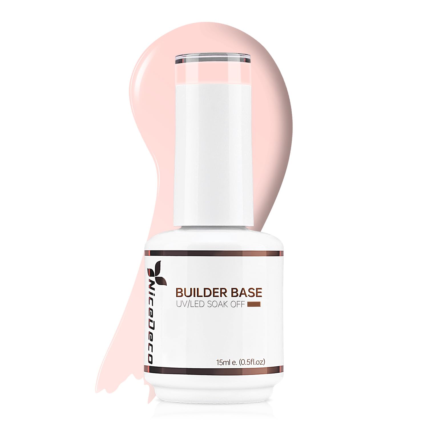 Nicedeco Hema Free Builder Nail Gel Polish 15ML 8 in 1 Builder Base Gel Cruelty Free Vegan Strengthener Gel Hard Gel Builder Extension Nail Gel -007
