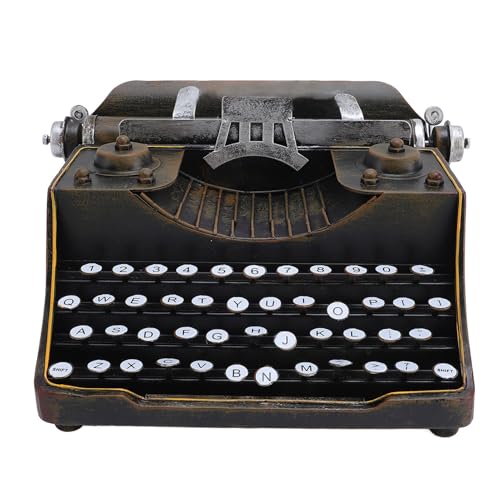 aqxreight Modelo de Máquina de Escribir Retro, Decoración Artística de Metal Antiguo con Diseño Vintage, Adorno de Máquina de Escribir único para la Oficina en Casa, Accesorio de Fotografía, (Black)