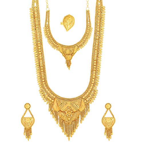 MANIKYA TRADITIONAL 24CT GOLD PLATED BRIDAL WEDDING JEWELLERY NEC...