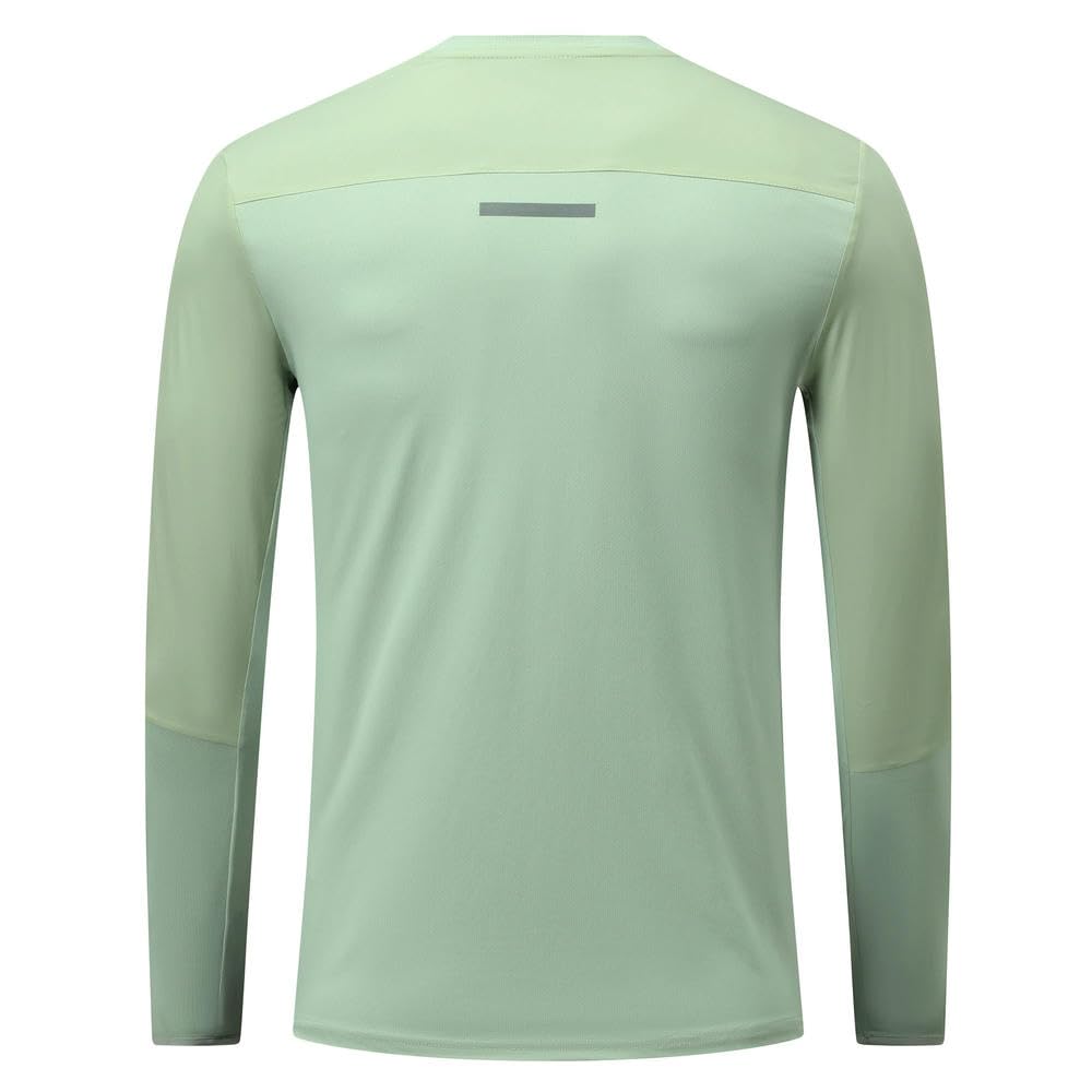 GLDFW - Camisetas deportivas de manga larga para hombre, para correr, fútbol, senderismo, fitness, ciclismo, gimnasio, elásticas, transpirables