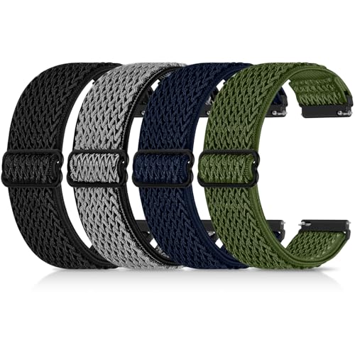 4 Pack 22mm Elastic Bands Compatible with Garmin Venu 3/2, Vivoactive 4 (45mm), Garmin Forerunner...