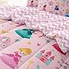 SIRDO Kids Magical Princess Comforter Set Bed in a Bag Twin Size- 5 Piece Soft Cute Castle Bedding Set for Girls (1 Comforter, 1 Flat Sheet, 1 Fitted Sheet, 2 Pillowcases), Pink #4