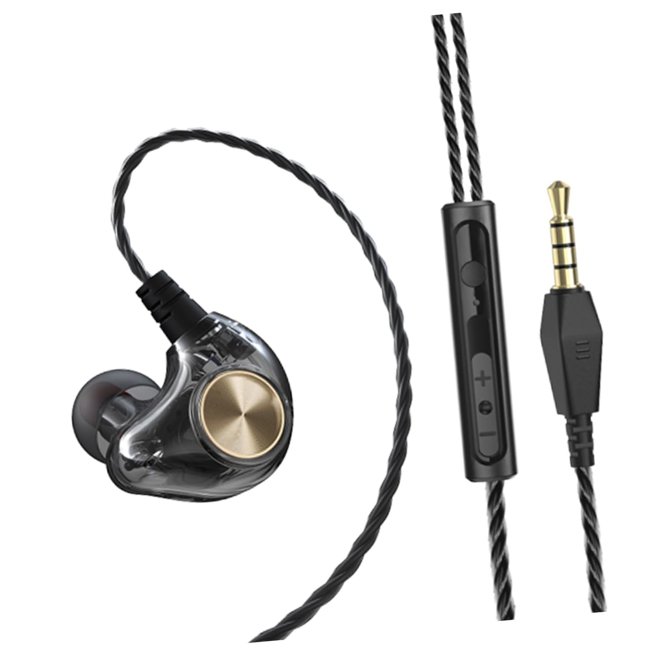 Angoily 3pezzi Auricolari In-ear Con Microfono e Bass Stereo Per Smartphone Design Ergonomico e Cavo Antigroviglio Per Sport e Allenamento Nero