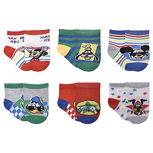 Mickey Mouse Boys' Quarter Socks, White, 12-18M