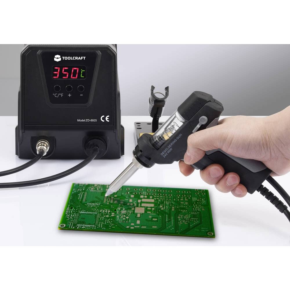 TOOLCRAFT ZD-8925 - Stazione dissaldante digitale, 90 W, 160-480 °C, con pompa di aspirazione dissaldante