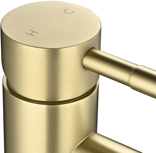 Miniatura 5 de Aquaterior Grifo de lavabo dorado de 12 pulgadas con drenaje desplegable y líneas de suministro, grifo de tocador de baño de acero inoxidable, un