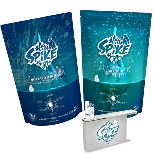SPIKE スパイクメンソール 加熱式タバコ ニコチン0 アイコスイルマ メンソール イルマ互換 イルマ 大容量 ニコチンゼロ ノンニコチン 禁煙パイポ ニコチンレス 禁煙サポートパイプ (吸い比べセット, 2袋ケース付き)