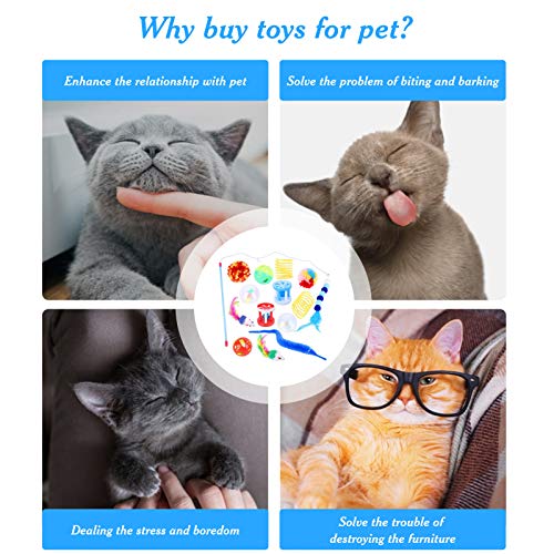 Conjunto de brinquedos para animais de estimação Adaskala, usado para vários brinquedos de gato inte