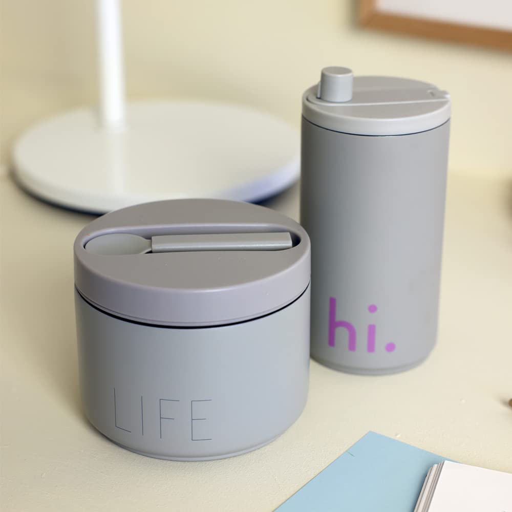 Design Letters Thermo Lunch box | Geïsoleerde lunchbox voor Baby's, Kids en Volwassenen - Perfect voor Onderweg en Camping | Lekvrij Snackdoos voor School, Werk | Inclusief Vork en Lepel