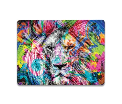Image of MightySkins Carbon Fiber Skin Compatible with Microsoft Surface Laptop Go 3 (2023) Full Wrap Kit - Neon Lion | Protective, Durable Textured Carbon Fiber Finish | Made in The USA