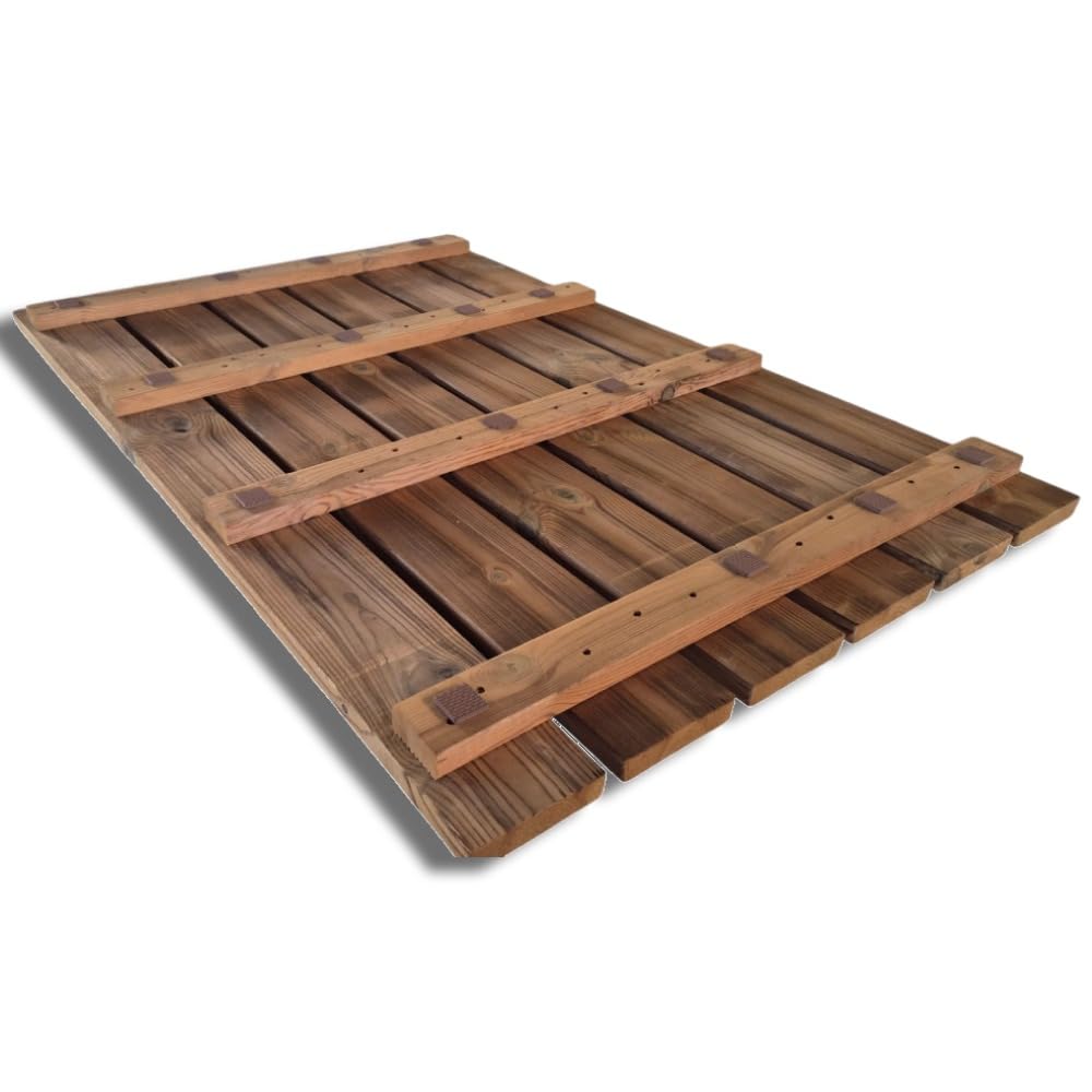 SUNWOOD Thermo-Wood Duschbrett aus Holz, 118 x 78 cm, innen und außen, mit rutschfesten Füßen