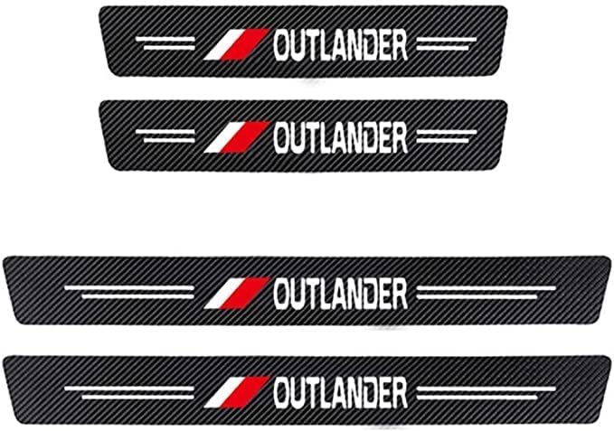 eonet 4 Pcs Car Door Sill Protector for Mitsubishi Outlander, Carbon Fiber Threshold Protective Stickers, Car Door Sill Scuff Plate, Auto Styling Trim Accessories