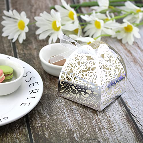 Laser Cut Rose Candy Boxes, Favor Boxes Golf 70Pcs Gift Boxes For Bridal Shower Anniverary Birthday Event Party Wedding Favor (Silver) #TOP5