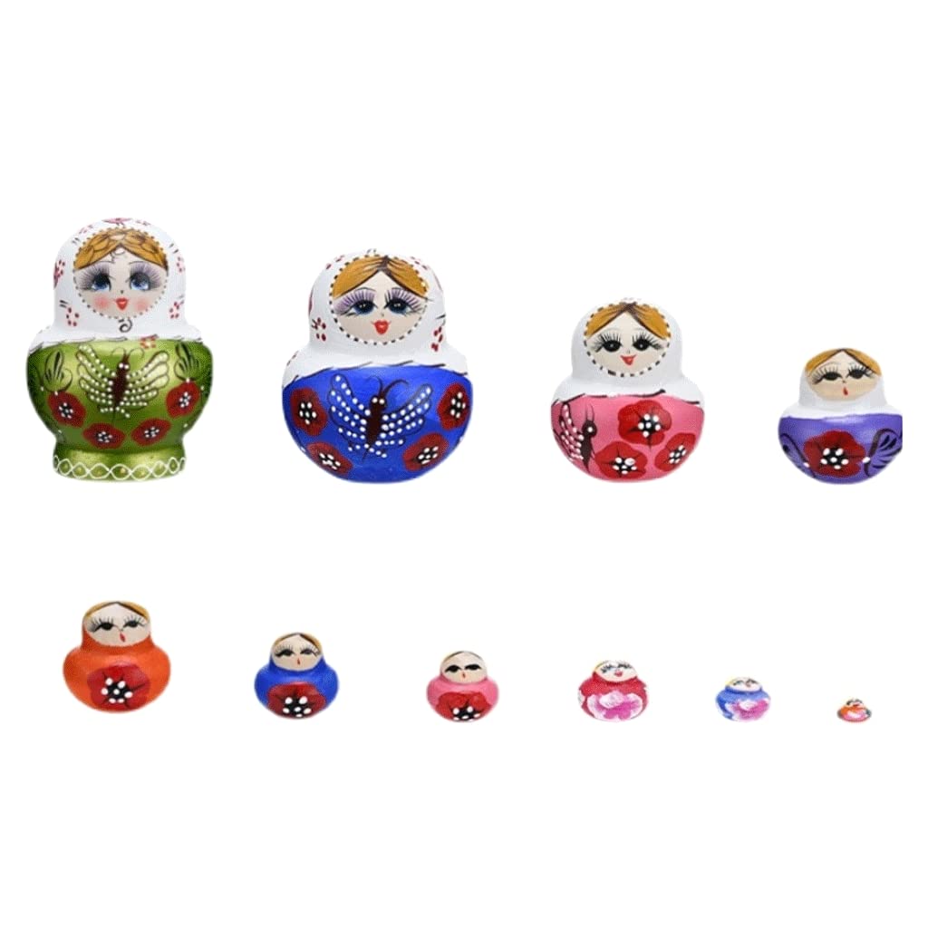 Matrioszka Geschilderd Handwerk Russische Nesten Poppen 10 Stuks Matryoshka Hout Stapelen Geneste Set Collectible Poppen Set voor Home Decor zabawny prezent