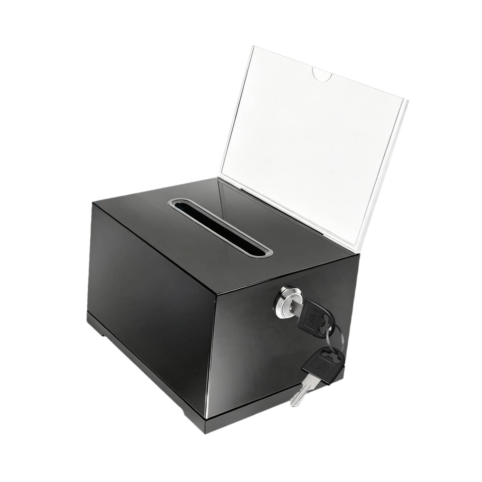 Boîte à suggestions/à acrylique avec serrure pour la collecte des bulletins au bureau, Noir