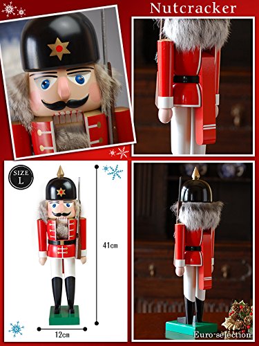 木製 くるみ割り人形 約17cm ドイツ製 ドレゲノ社 Amazon.co.jp: くるみ割り人形 Lサイズ 兵隊 赤 ドイツの木の