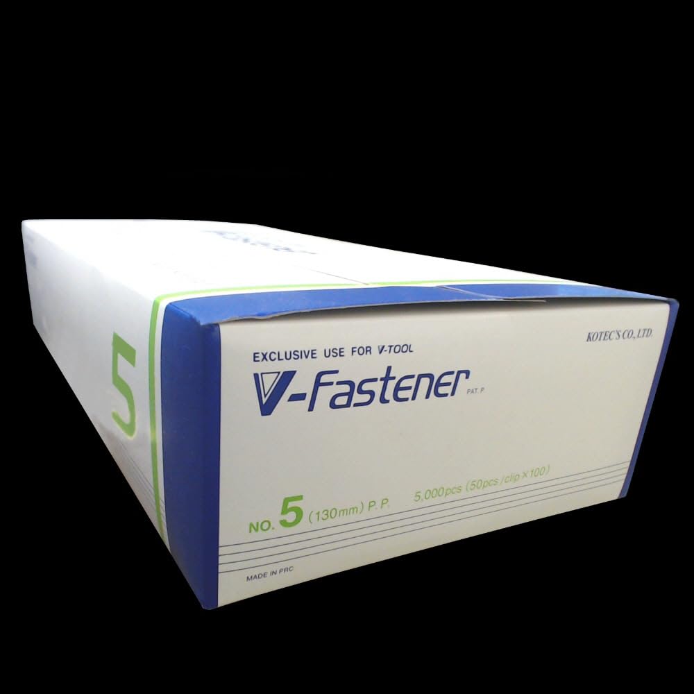 V-TOOL Fastener No.5 Sicherheitsfäden Länge 130 mm PP 5.000 Stück plus Clip