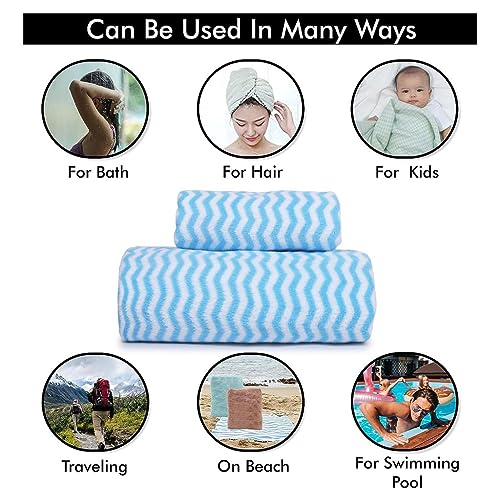 Image of HomeCloud Ultra Soft 300 GSM Bath Towel Set | 3X Softer Than Cotton Towels | Highly Absorbent & Ultra Fast Dry | Perfect for Home, Pool, Spa & Gym |Set of 2 (1 Bath (140x70cm), 1 Face Towel (75x35cm)