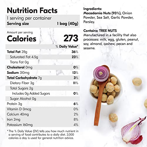 House Of Macadamias Seasoned Nuts 12Pack, Onion Flavor, Vegan And Natural, No Palm Oil #TOP3
