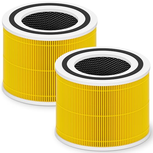 Image of Core 300 Pet Care Replacement Filter for LEVOIT Core 300 Core 300-P Core 300S Core 300S-P Vortex Air Air Purifier, 3-in-1 High-Efficiency Activated Carbon, Core 300-RF-PA, 2 Pack, Yellow