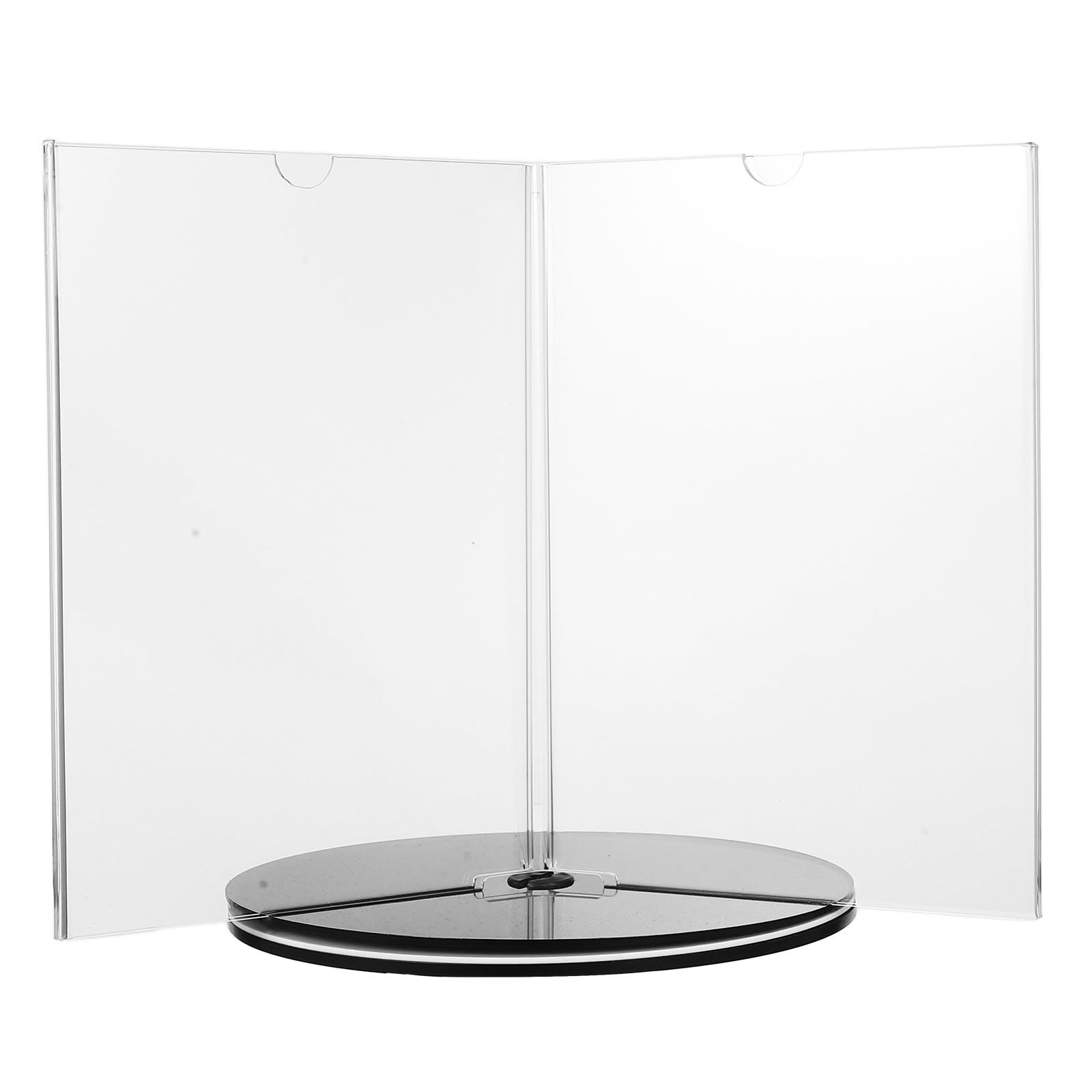 Soporte A5 con Base Estable de Menú Giratorio de Acrílico Seis Caras para Exhibición Elegante en Bodas y Eventos